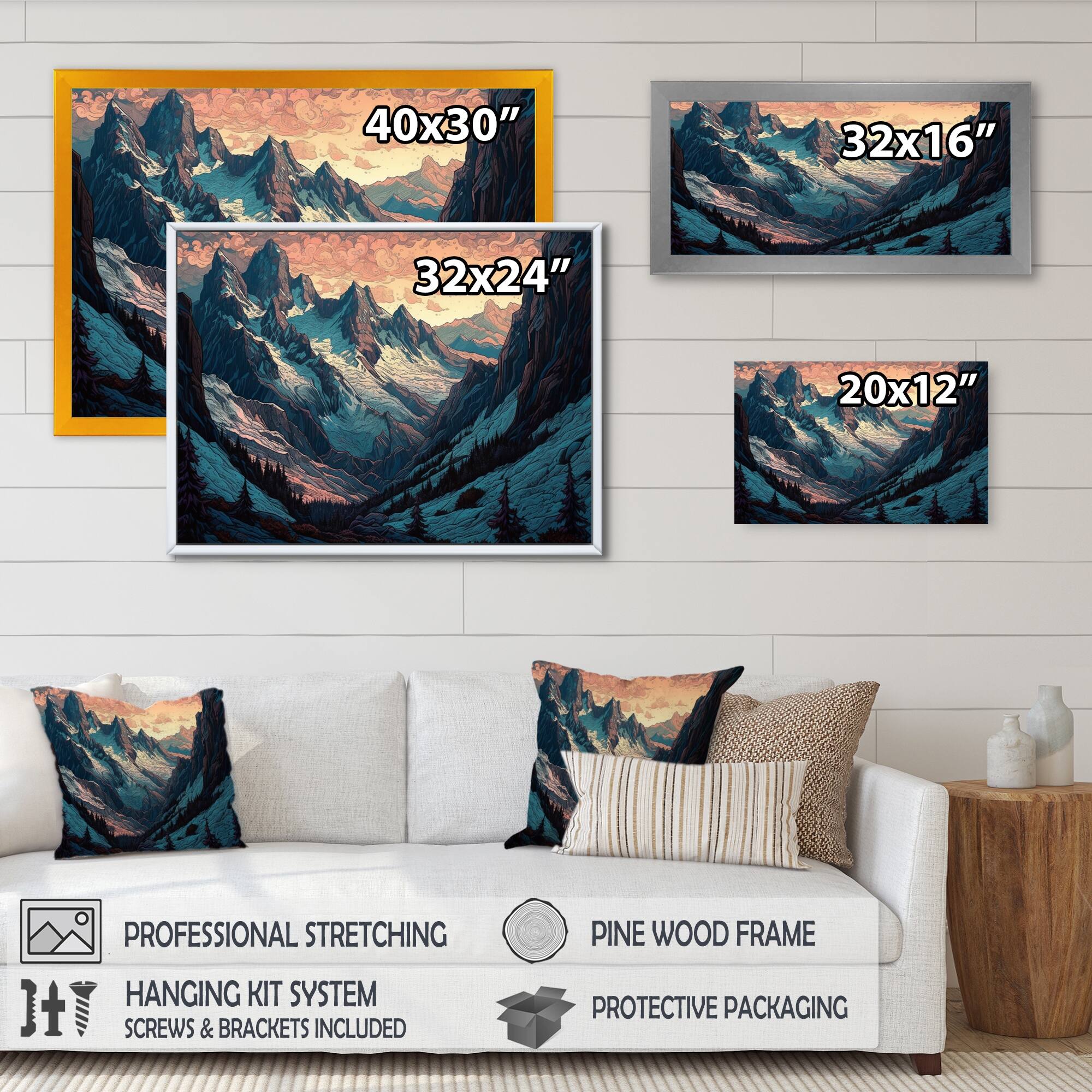 Designart "Towering Mountain Peaks Swiss Alps Ii" Landscape Mountains